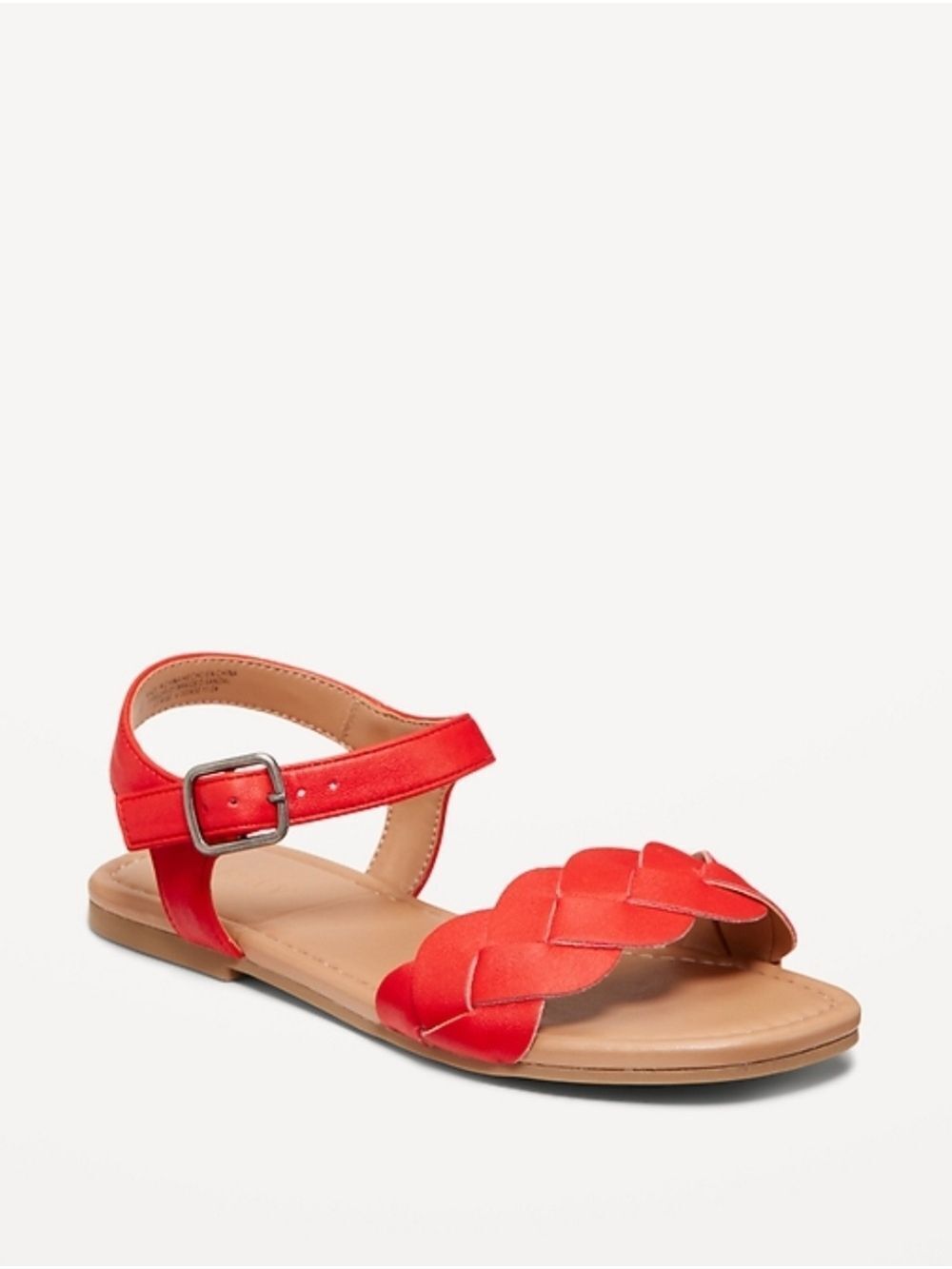 4 • Old Navy • Girls' Red Braided Ankle-Strap Sandals